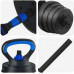 vidaXL Zestaw hantli 4 w 1 Black i blue 121 x 19,5 x 19,5 cm