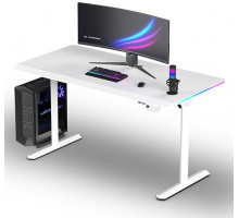 Gaming galds Ultradesk Gaming galds dla gracza QUEST, 140x70cm, 72-120cm, biały-biały