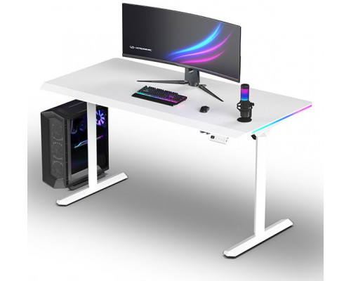 Gaming galds Ultradesk Gaming galds dla gracza QUEST, 140x70cm, 72-120cm, biały-biały