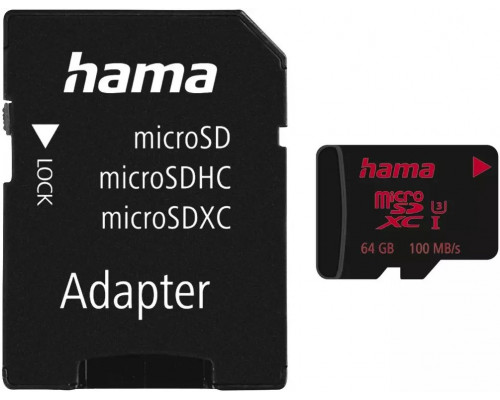 SD  Hama Speed MicroSDXC 64 GB UHS-I/U3 V30 (00213115)