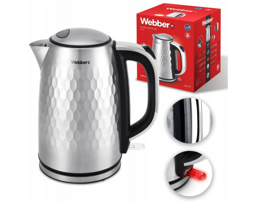 elektryczny bezprzewodowe Webber WK-330 2200 W 1,7 l czarny INOX