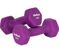 Hantelki cast iron neoprene HEX 2x2.5kg, REBEL ACTIVE