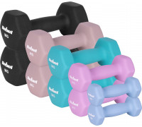 Hantelki cast iron neoprene HEX zestaw 30kg (2x1kg+2x2kg+2x3kg+2x4kg+2x5kg), REBEL ACTIVE