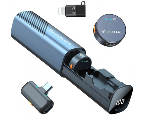 Mikrofony Medialove bezprzewodowe krawatowe S53 + powerbank
