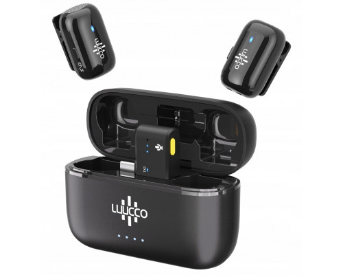 2x Mini Bezprzewodowy Krawatowy 100m Do Telefonu Usb Type-c Usb-c / Minipods K2 / Black