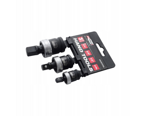 AWTOOLS PRZEGUB KULISTY UDAROWY Cr-Mo kpl. 1/4"  3/8"  1/2" BLACK LINE