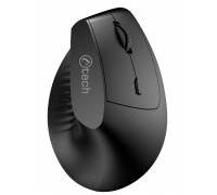 C-Tech C-TECH Myś VEM-15, pionowy, bezprzewodowa, BT5.0 + 2,4GHz, 1600DPI, baterie 400 mAh, czarny
