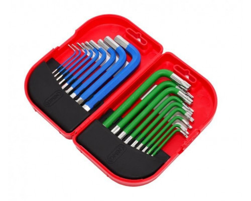 AWTools AWTOOLS KLUCZE IMBUSOWE HEX/TORX / 1,5-10,0mm/ 18szt. KOLOR