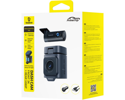 Baseus Baseus PrimeTrip VD1 Pro kamera car 4K+1080p z akumulatorem - black