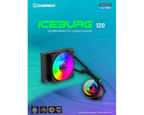 GameMax Gamemax CPU Liquid Cooler | ICEBURG 120 BK | Black | Intel, AMD