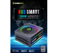 GameMax Gamemax Power Supply, 80 PLUS, Platinum | RGB PRO 1300P | 1300 W