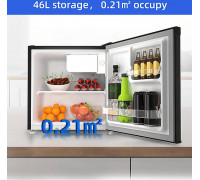 CHiQ CSD46D4D minibar, 46 litry, 2 przegródki, 0 °C aż +10 °C, 35 dB