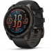 Smartwatch Garmin Inteligentny zegarek Fenix 8 – 47 mm, AMOLED Sapphire, Titan DLC w kolorze szarego węgla z silikonowym pasek w kolorze czarno-szarym