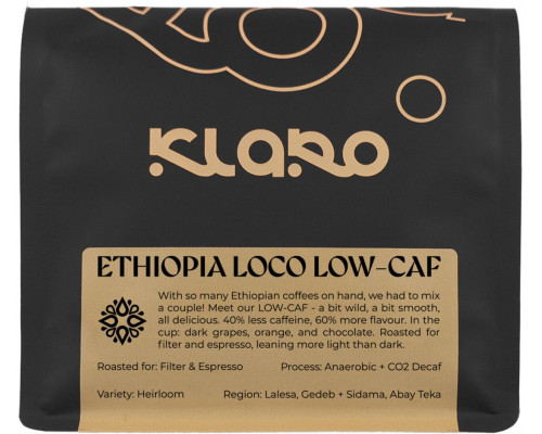 Klaro - kawa ziarnista niskokofeinowa Etiopia LOCO LOW-CAF Omniroast 250 g