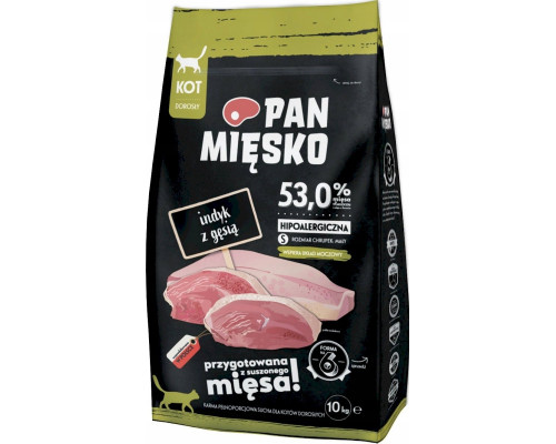 Pan Mięsko Food sucha dla kota Turkey z gęsią (dorosły) chrupki S 10kg