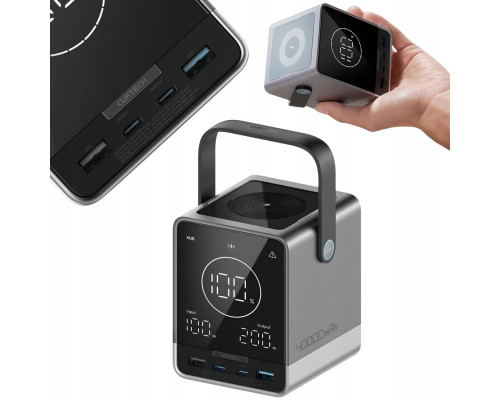 Cuktech Cuktech 300W 40000mAh  ładowaniem bezprzewodowym 2x USB-C + 2x USB-A - Black