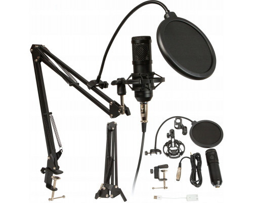 Retoo MIKROFON STUDYJNY USB JACK GAMINGOWY STATYW POP FILTR