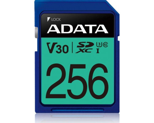 SD  ADATA Premier Pro SDXC 256 GB Class 10 UHS-I/U3 V30 (ASDX256GUI3V30S-R)