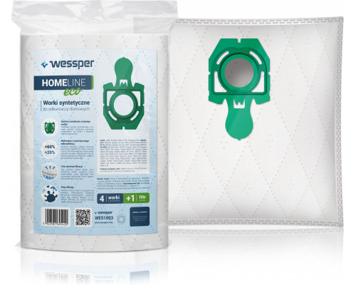 Wessper do Zelmer Syrius Orion Cobra ZZMB01, IZ-49.4120PF, 49.4120, Safbag Zielony - synthetic 4 pcs.i + filter