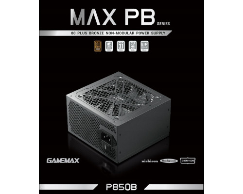 GameMax Gamemax PSU | MAX P850B | 850 W | Bronze | Non-Modular