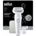 Braun Braun Silk-épil 9 Silk·épil 9 9-030, White, 40 tweezers, MicroGrip, 100 - 240 V, 50/60 Hz, Built-in battery