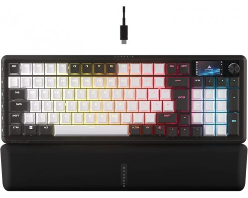 Corsair VANGUARD 96 klawiatura gamingowa, mechaniczna, RGB, 8.000 Hz - MLX Plasma Switches, ISO (DE), czarno-White (CH-91E921E-DE)