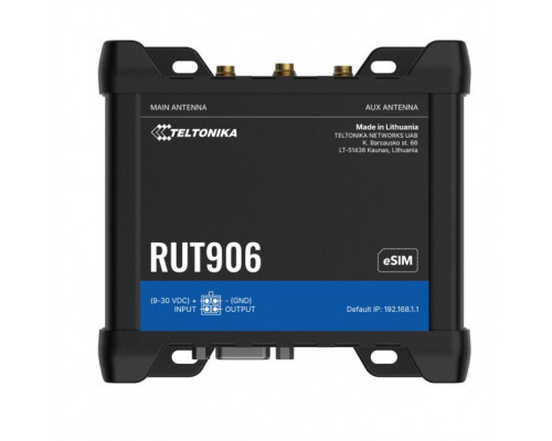 Teltonika NETWORKS RUT906 Dual Sim eSIM 4G/LTE/3G EMEA EU RS232 RS485 (RUT906030700)