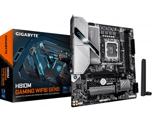 Gigabyte MB Sc LGA1851 H810M Gaming WIFI6 Gen5, Intel H810, 2xDDR5, WIFI, 1xDP, 1xHDMI, mATX (H810M G WIFI6 GEN5)