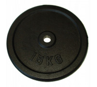 Kubisport Ciężar load cast iron plate do gryfu hantli 15kg - 25mm (Kub_05-CW15K-25)