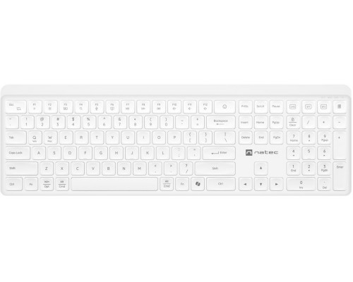 Natec Tang US bezprzewodowa BT + 2.4GHZ cicha Slim biała (NKL-2469)