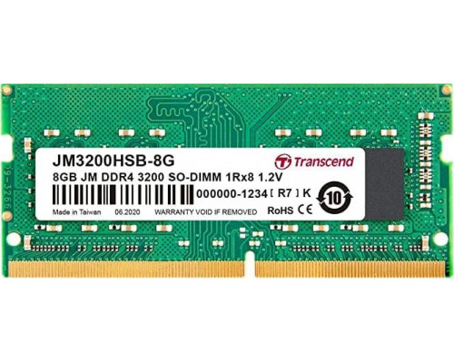 Transcend JetRam, SODIMM, DDR4, 8 GB, 3200 MHz, CL22 (JM3200HSB-8G)