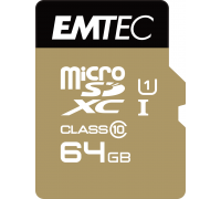 SD  Emtec Gold+ MicroSDXC 64 GB Class 10  (ECMSDM64GXC10GP)