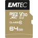 SD  Emtec Speedin Pro MicroSDXC 64 GB Class 10 UHS-I/U3 A1 V30 (ECMSDM64GXC10SP)