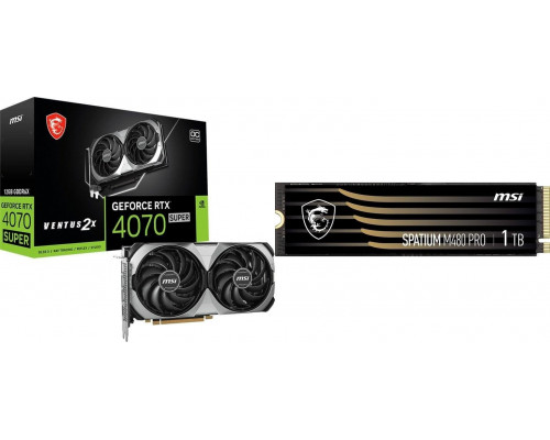 *RTX4070Super MSI GeForce RTX 4070 SUPER 12G VENTUS 2X OC + Spatium M480 Pro 1TB M.2 2280 PCI-E x4 Gen4 NVMe