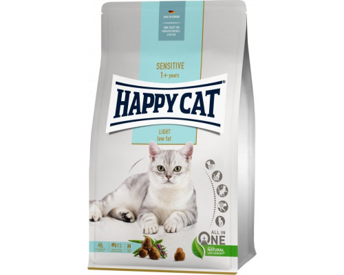 Happy Cat Sensitive Light, sucha karma, dla kotów adults, niskotłuszczowa, 10 kg, worek