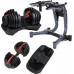 HMS Dumbbells SR52 stalowe 2 x 24 kg + stojak STR10