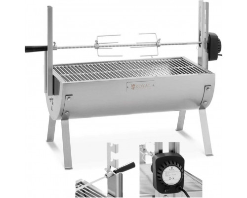 Royal Catering Grill węglowy z rożnem obrotowym elektrycznym do pieczenia prosiaka 4 W 15 kg 82 cm