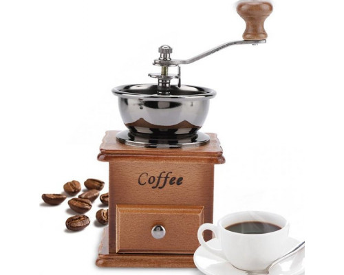 Retoo MŁYNEK DO MIELENIA KAWY PIEPRZU DREWNIANY RĘCZNY
