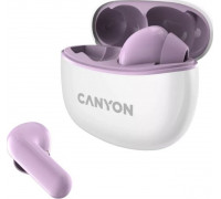 Canyon CANYON TWS-5, Bluetooth headset, with microphone, BT V5.3 JL 6983D4, Frequence Response:20Hz-20kHz, battery EarBud 40mAh*2+Charging Case 500mAh, type-C cable length 0.24m, size: 58.5*52.91*25.5mm, 0.036kg, Purple