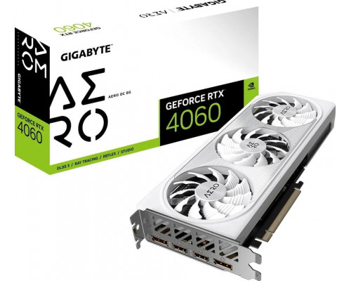 *RTX4060 Gigabyte GeForce RTX 4060 Aero OC 8GB GDDR6 (GV-N4060AERO OC-8GD)