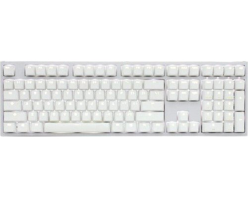 Ducky Ducky One 2 White Edition PBT Gaming Tastatur, MX-Blue, weiße LED - weiß