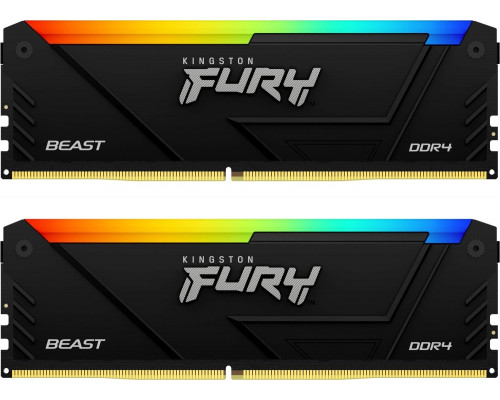 Kingston Fury Beast RGB, DDR4, 16 GB, 3733MHz, CL19 (KF437C19BB2AK2/16)