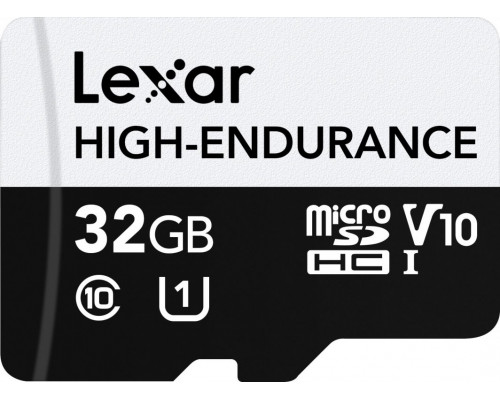 SD  Lexar High-Endurance MicroSDHC 32 GB Class 10 UHS-I/U1 V10 (LMSHGED032G-BCNNG)