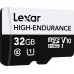 SD  Lexar High-Endurance MicroSDHC 32 GB Class 10 UHS-I/U1 V10 (LMSHGED032G-BCNNG)