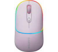 Canyon CANYON MW-22, 2 in 1 Wireless optical mouse with 4 buttons,Silent switch for right/left keys,DPI 800/1200/1600, 2 mode(BT/ 2.4GHz), 650mAh Li-poly battery,RGB backlight,Pearl rose, cable length 0.8m, 110*62*34.2mm, 0.085kg