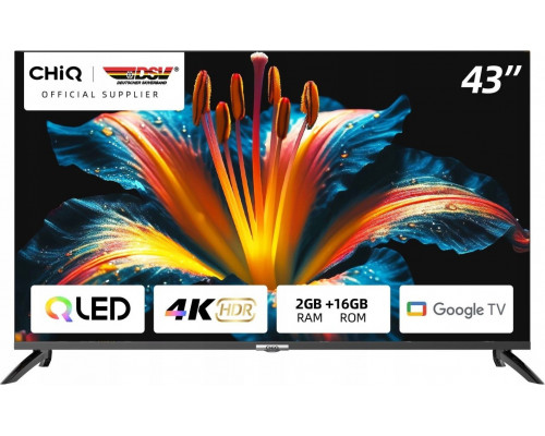 CHiQ CHiQ U43QM8E 43" QLED 4K UHD Google TV HDR10 HLG Chromecast