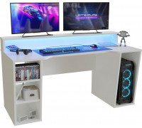 Gaming galds PYspace Gaming galds gamingowe SUPERNOVA211 białe z oświetleniem LED