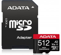 SD  ADATA High Endurance MicroSDXC 512 GB Class 10 UHS-I/U3 A2 V30 (AUSDX512GUI3V30SHA2-RA1)