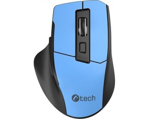 C-Tech C-TECH myš Ergo WLM-05, bezdrátová, 1600DPI, 6 tlačítek, USB nano receiver, modrá