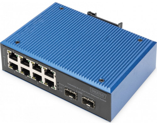 Switch Digitus DIGITUS Industrial 8+2-Port Fast Ethernet Switch 8 Port FE RJ45 2 GE SFP Ports